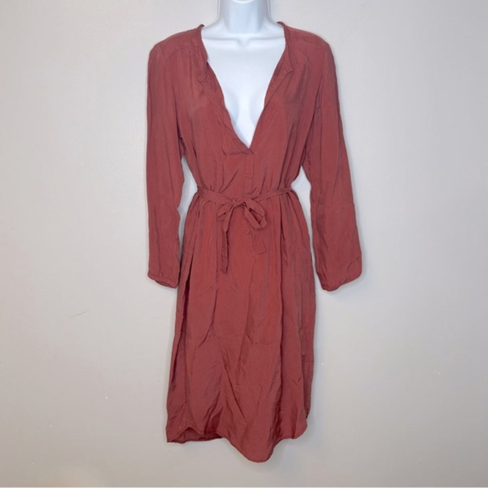 Humanoid Deep‎ V Rust Colored Dress Size S